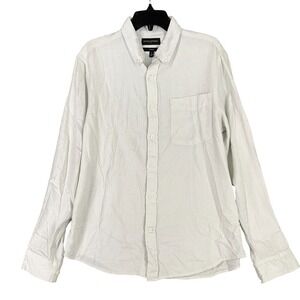 Banana Republic Slim Fit Grindle Shirt Mens L White Cotton Resort Modern Classic